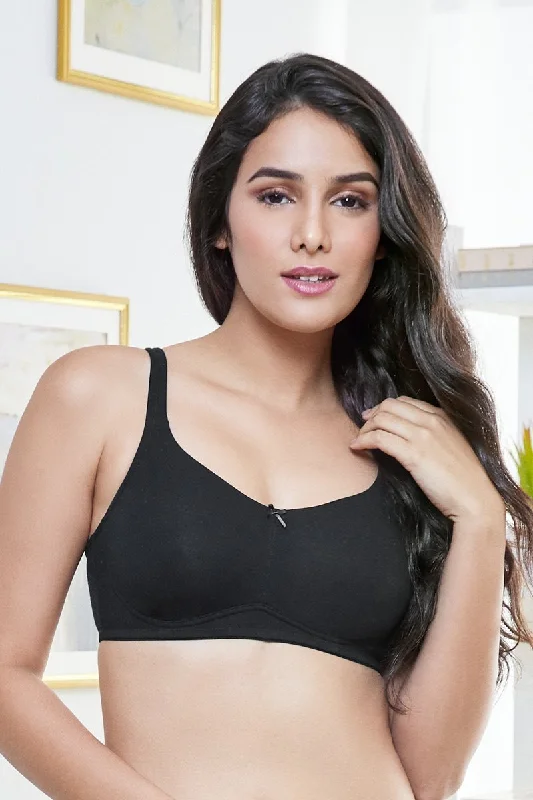 Elegant Concealer Non-Padded & Non-Wired Bra - Black