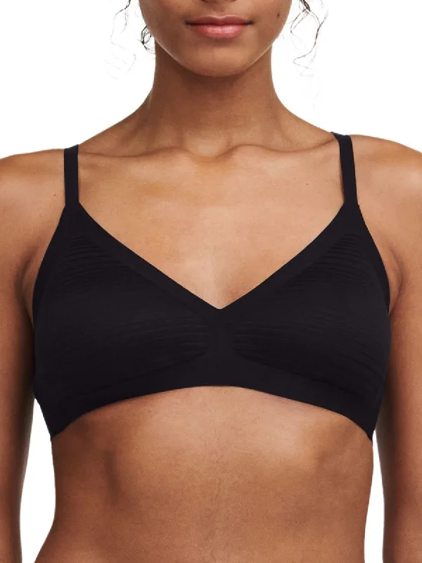 SoftStretch Stripes Padded Bralette - Black