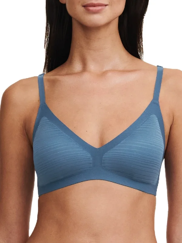 SoftStretch Stripes Padded Bralette - Jeans Blue