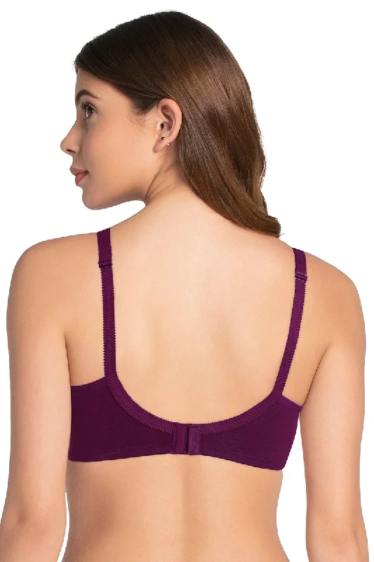 Cool Contour Non-padded Non-wired Support Bra - Plum Caspia