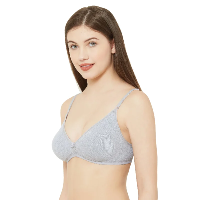 1029-Cotton Basics Plain Non Padded Non Wired Bra Grey