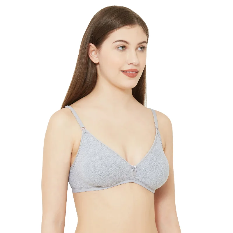 1029-Cotton Basics Plain Non Padded Non Wired Bra Grey