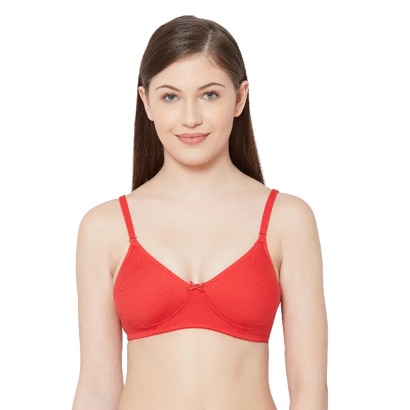 1030-Cotton Basics Plain Soft Padded T-Shirt Bra Red