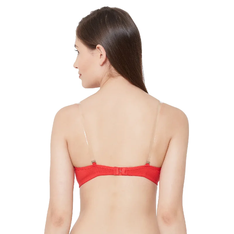 1030-Cotton Basics Plain Soft Padded T-Shirt Bra Red