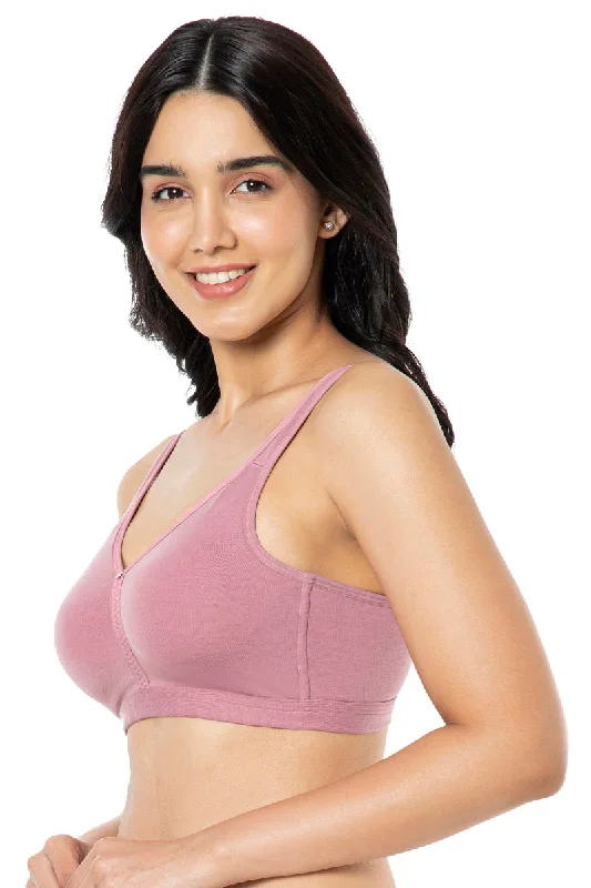 Cotton Chic Support Solid Non Padded Non-Wired Bra - Mesa Rose