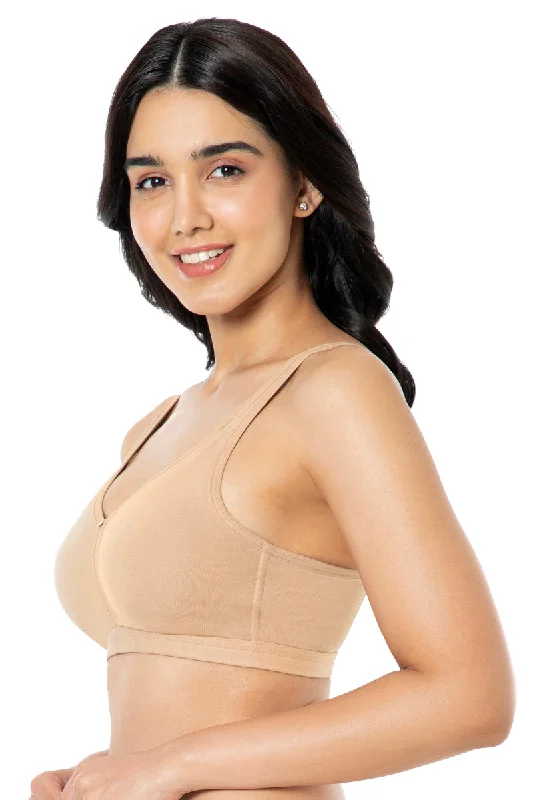 Cotton Chic Support Solid Non Padded Non-Wired Bra - Sandalwood