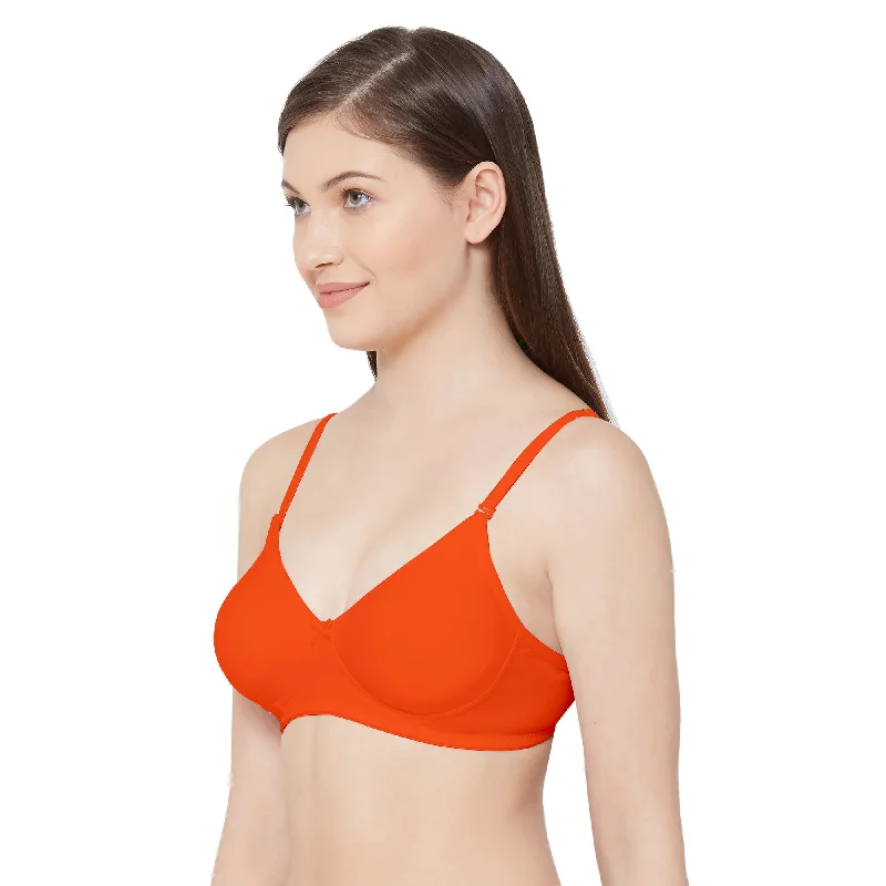 1030-Cotton Plain Bra-Orange