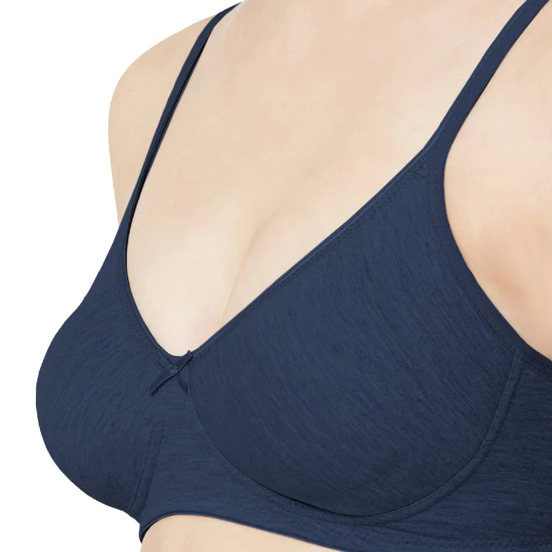 1025 - Plain Mold T-Shirt Bra Blue Melange