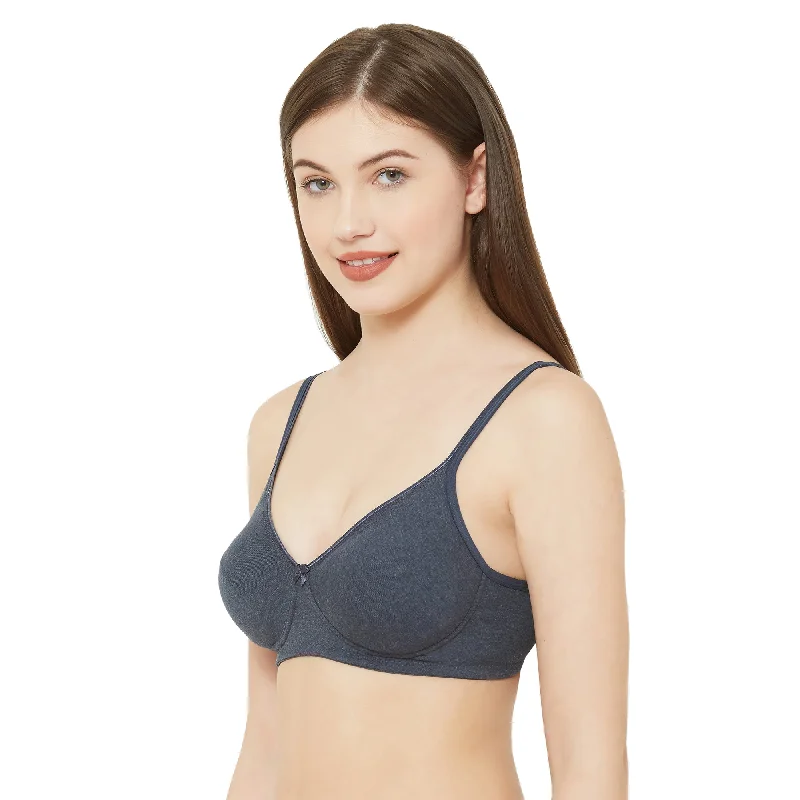 1025 - Plain Mold T-Shirt Bra Melange Black