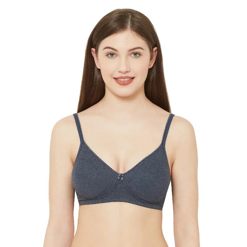 1025 - Plain Mold T-Shirt Bra Melange Black