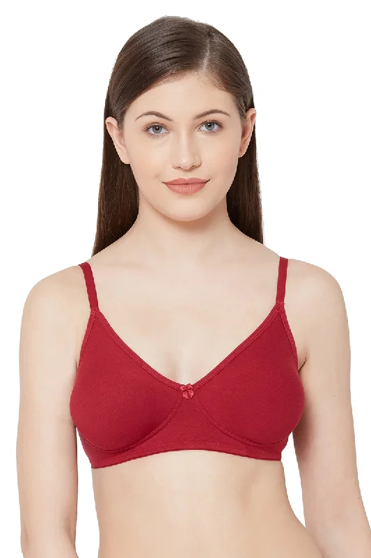 Kajal - Plain Mold T-Shirt Bra Maroon