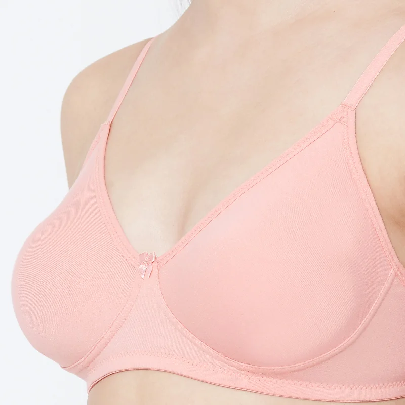 Kajal - Plain Mold T-Shirt Bra Peach