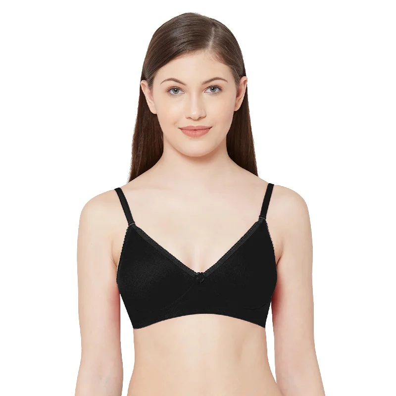 Shalu-Plain Mold T-shirt Bra  Black