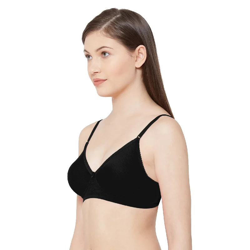 Shalu-Plain Mold T-shirt Bra  Black