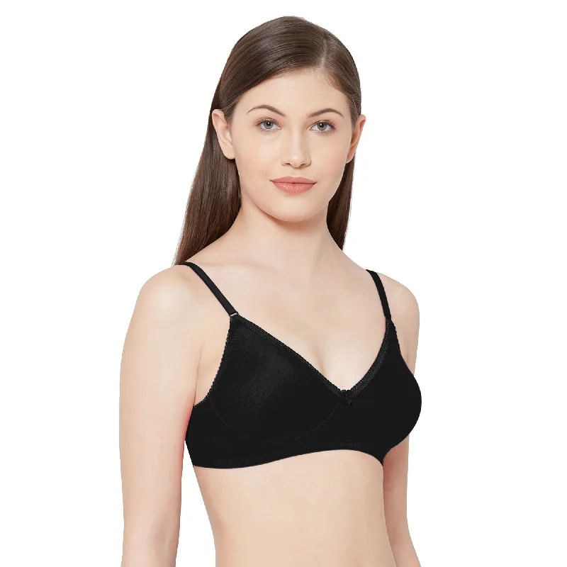 Shalu-Plain Mold T-shirt Bra  Black