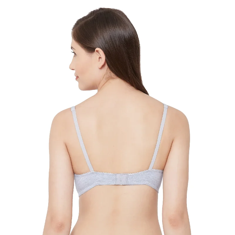 Shalu-Plain Mold T-shirt Bra  Grey