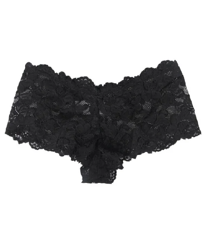 Curvy Floral Lace Brief - Black