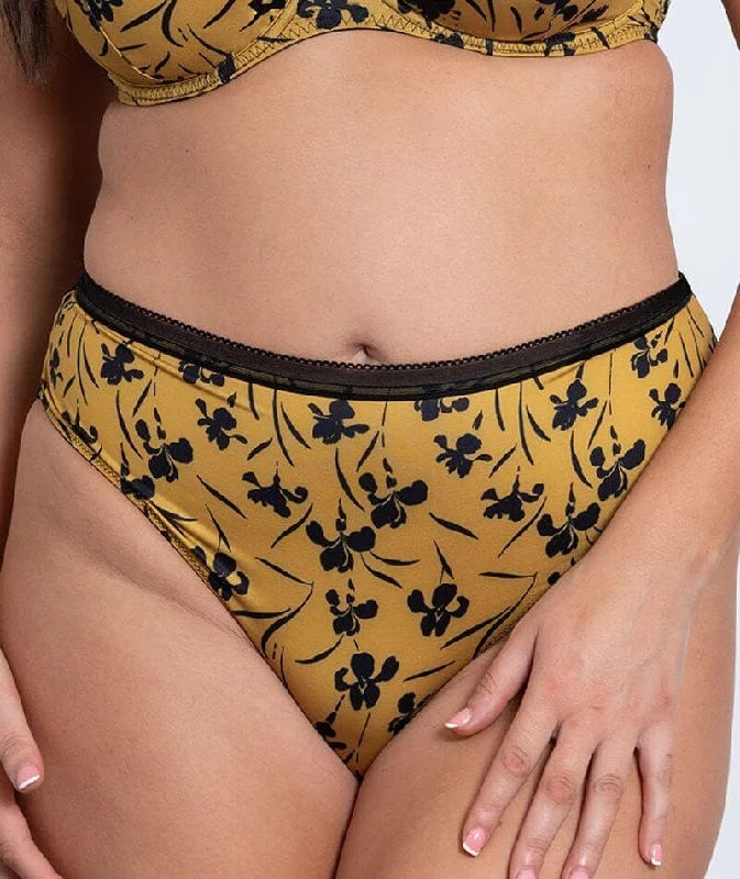 Curvy Kate Artisan High Waist Brazilian Brief - Ochre/Black Yellow