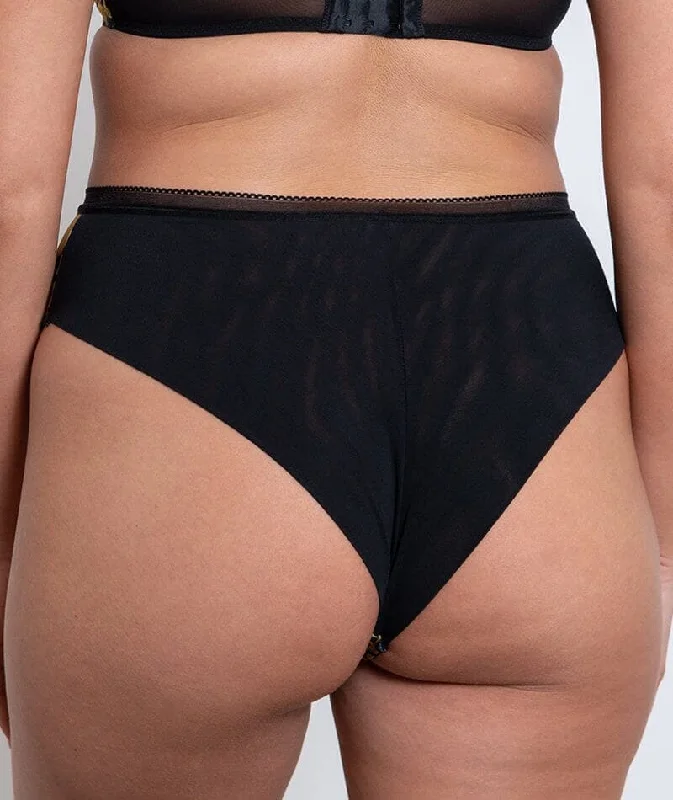 Curvy Kate Artisan High Waist Brazilian Brief - Ochre/Black Yellow