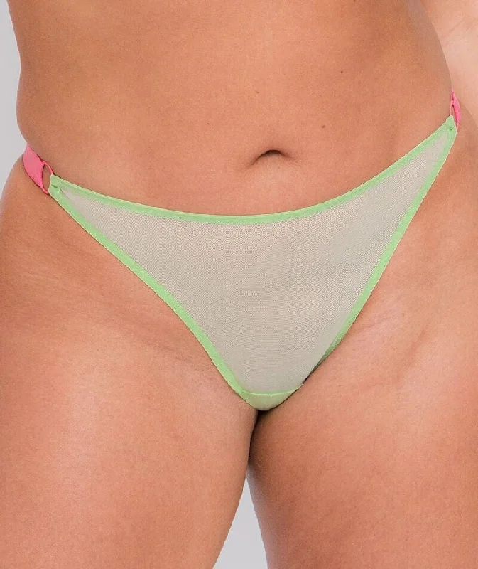 Curvy Kate Front and Centre Brazilian Brief - Mint/Pink Green