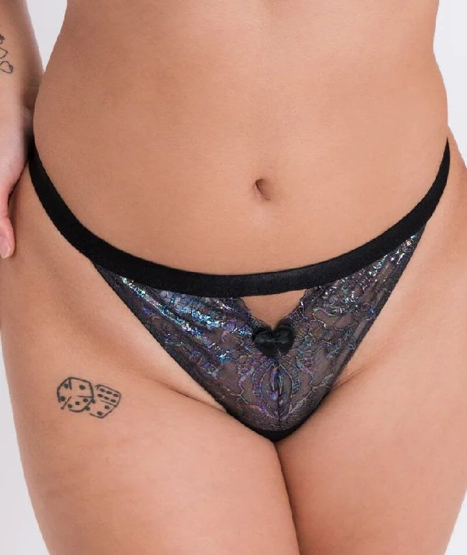 Curvy Kate Stand Out Thong - Black Sparkle