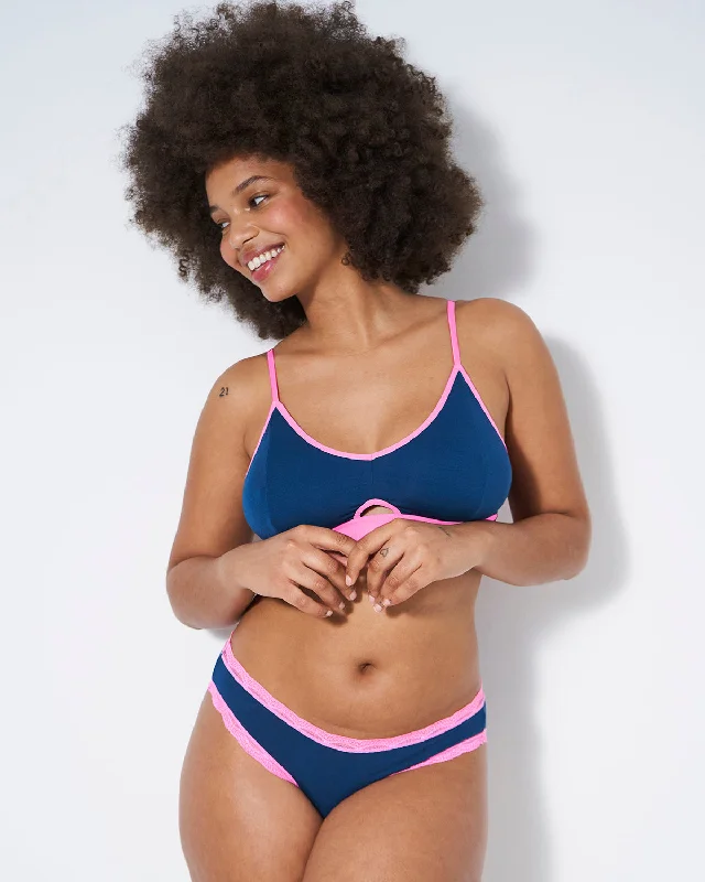 Cut Out Bralette - Midnight Neon Pink