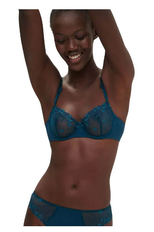 Delice Sheer Demi Bra in Blue Prestige