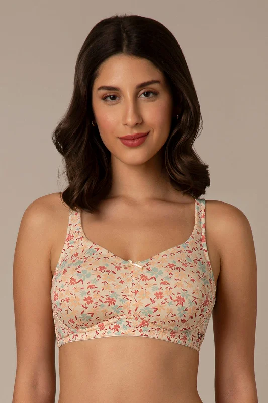 Dreamy comfort Non-Padded Non-Wired Cotton Bra - Daisy Print