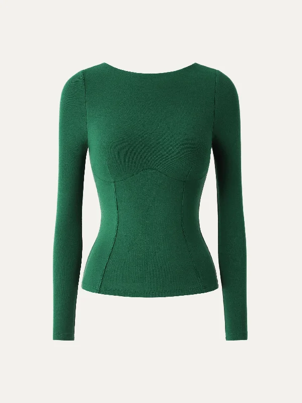 Bustier Boatneck Brami Long Sleeve Top