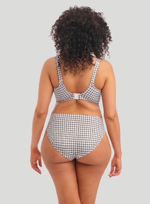 Elomi Swim: Checkmate Mid Rise Bikini Brief Greymarle