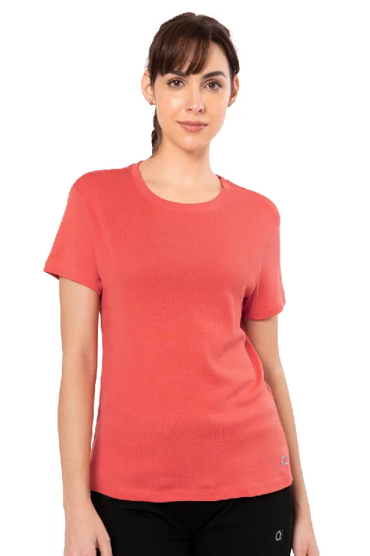 Essential Basic Short Sleeve Round Neck T-Shirt - Cayenne