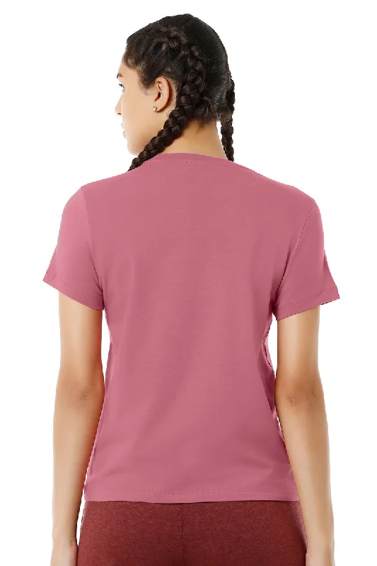 Essential Basic Short Sleeve Round Neck T-Shirt - Heather Rose