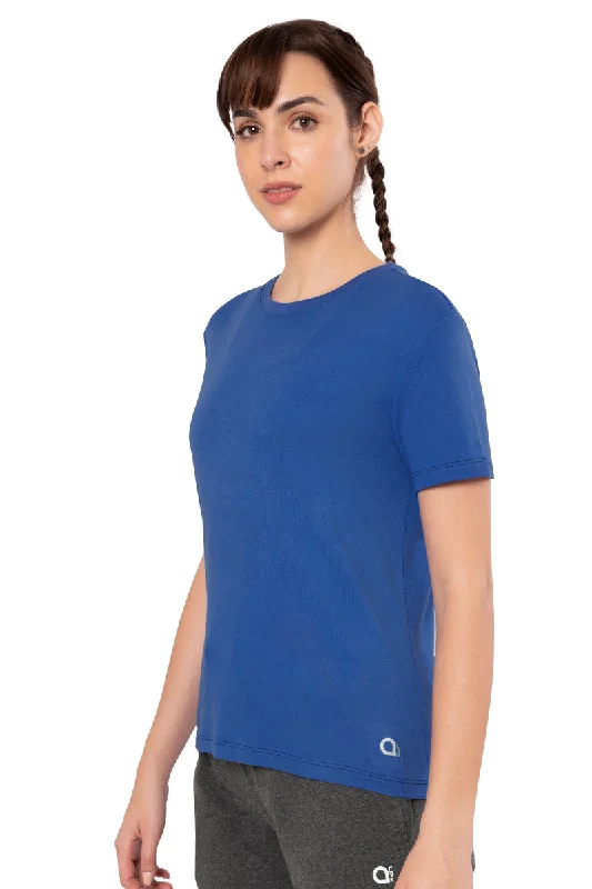 Essential Basic Short Sleeve Round Neck T-Shirt - Lazuli Blue