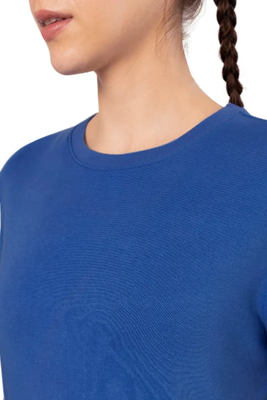 Essential Basic Short Sleeve Round Neck T-Shirt - Lazuli Blue