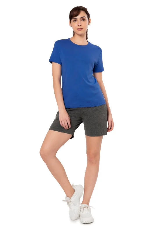 Essential Basic Short Sleeve Round Neck T-Shirt - Lazuli Blue