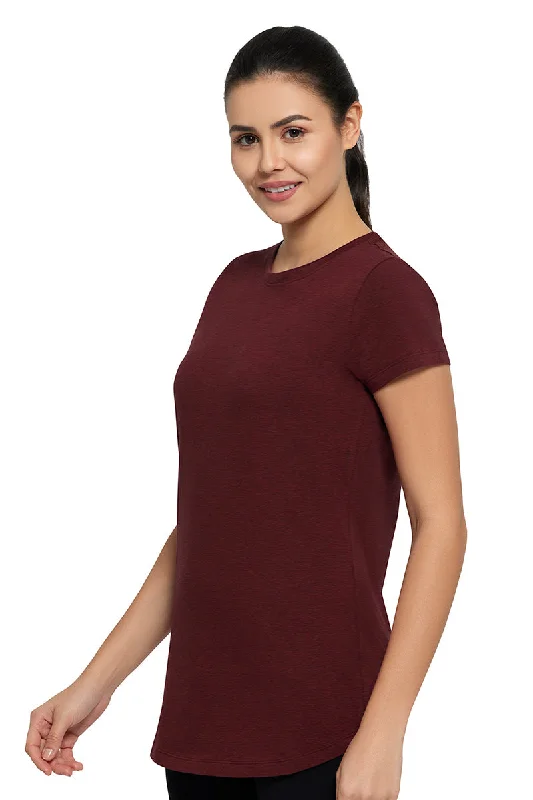 Essential Long Length Tee - Pomegranate Marl