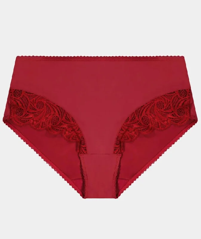 Fayreform Lace Perfect Midi Brief - Biking Red