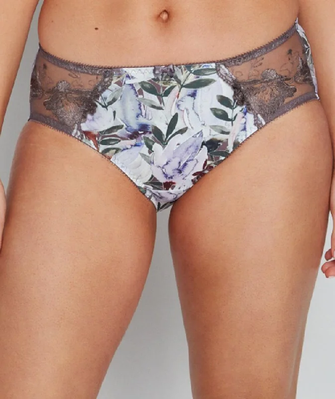 Fayreform Wild Violet Boyleg Brief - Watercolour Protea Print