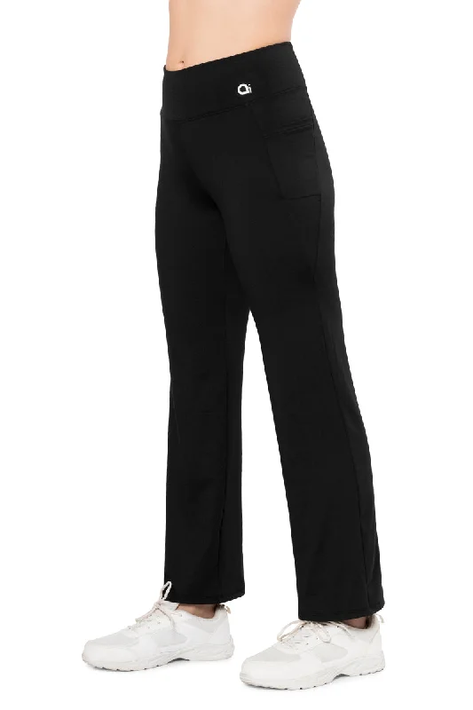 Flaunt Flared High Rise Travel Pants - Jet Black