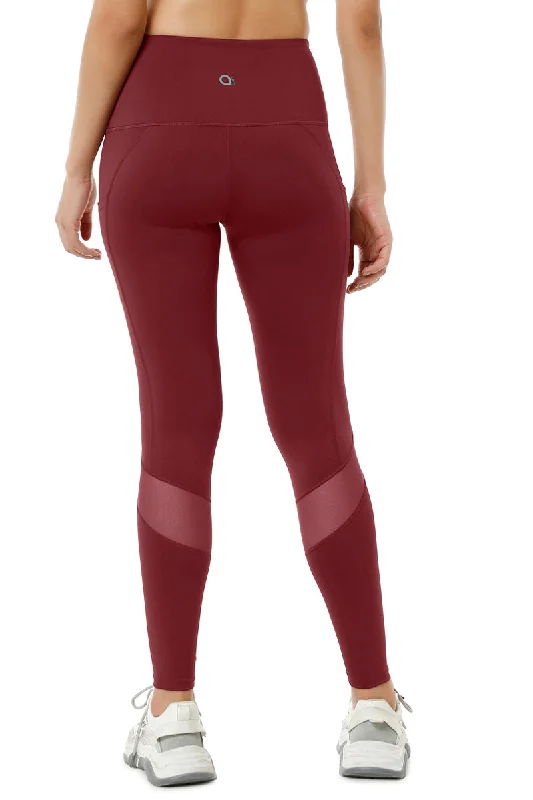 Flaunt Panelled High Rise Active Leggings - Chocolate Truffle