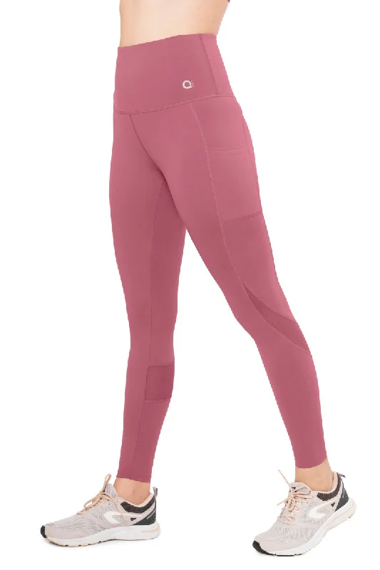 Flaunt Panelled High Rise Active Leggings - Heather Rose