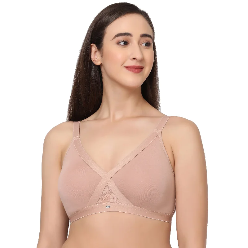 Full coverage cross over non padded non wired bra-CB-405