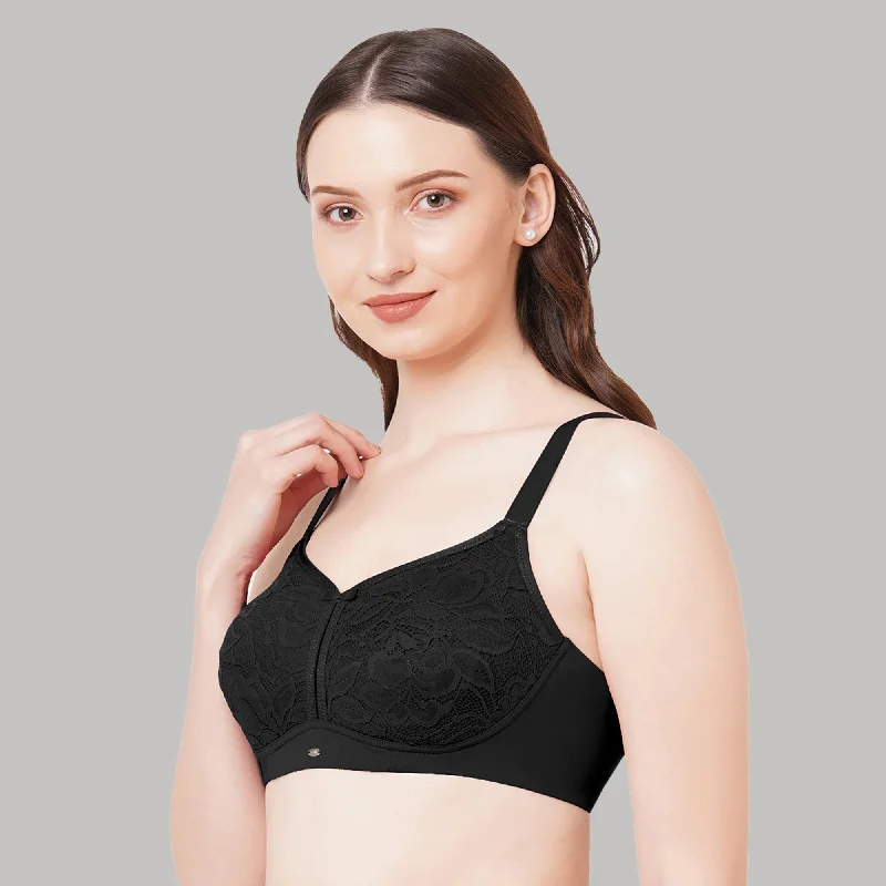 Full Coverage Non Padded Non Wired Lace Bra-FB-705