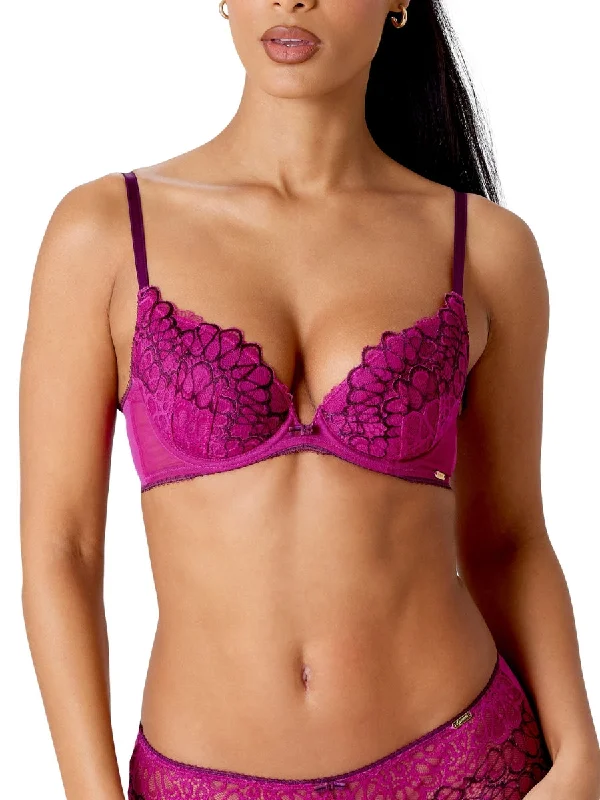 Swirl Plunge Bra - Raspberry