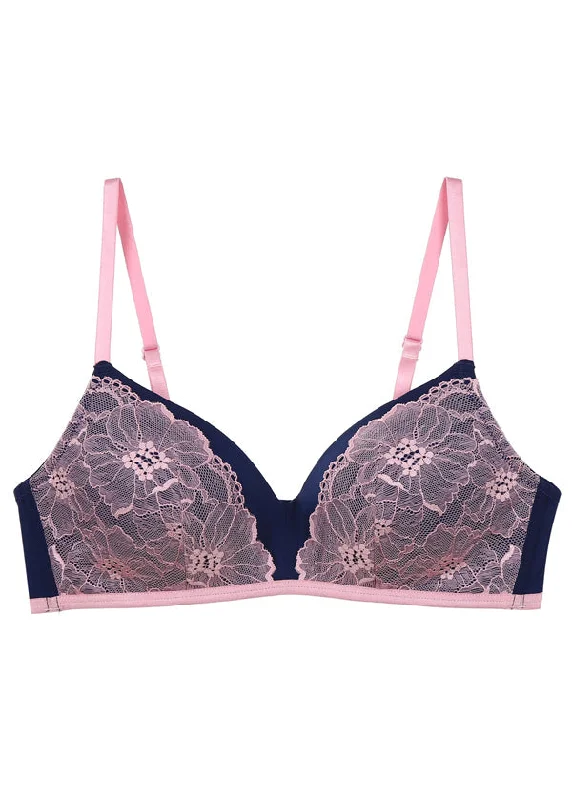 IRENE Lace Wireless Molded Triangle Bralette Bra