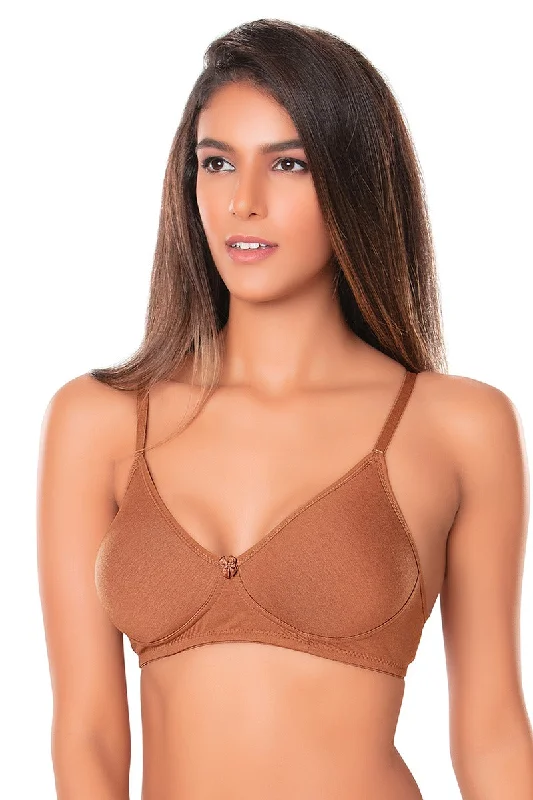 Kajal-Plain Mold T-Shirt Bra Coffee Brown