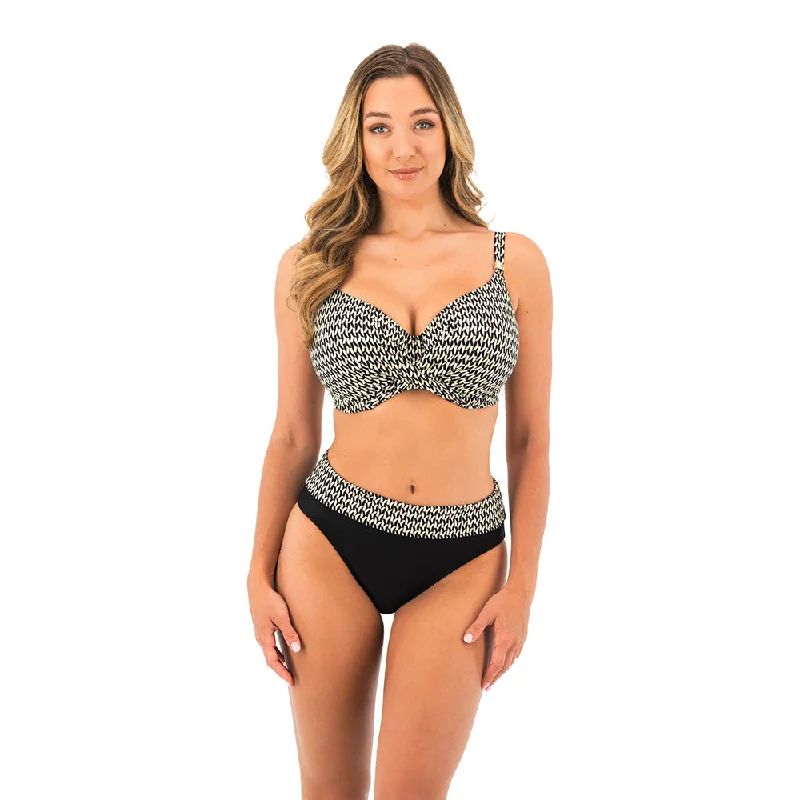 Koh Lipe Black & Cream Underwired Full Cup Bikini Top