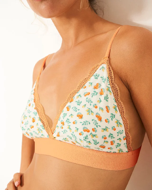 Lace Bralette - Orange Trees