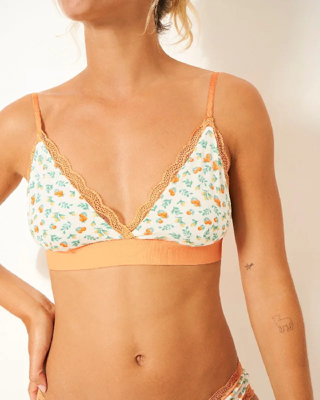 Lace Bralette - Orange Trees