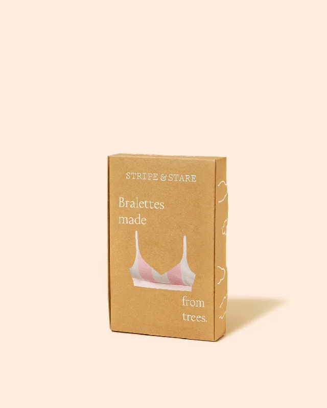 Lace Bralette - Pale Pink Stripe